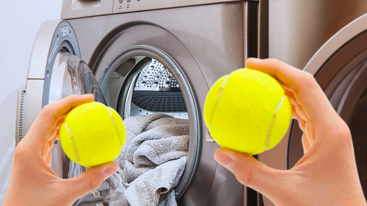 L’astuce secrète des 2 balles de tennis dans la machine à laver qui va tout changer